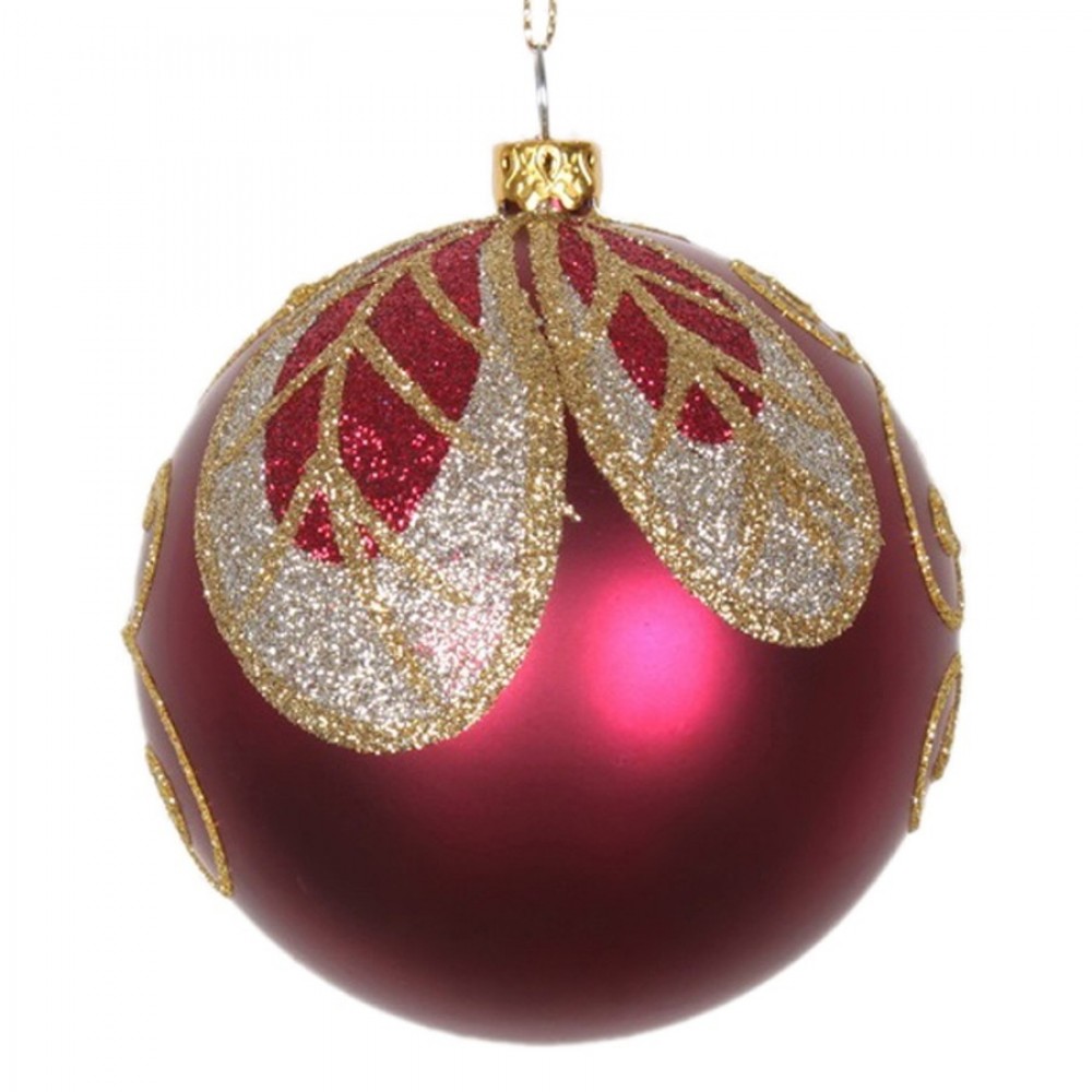 8cmjulekuglematburgundymbladchampagneguldburgundyglitter-31
