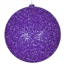 20cmjulekuglegrovglitterlilla-20