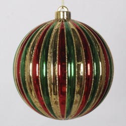 15cmjulekuglestribetmercuryguldrdgrnmedguldglitter-20