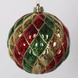15cmjulekugleharlekinmercuryguldrdgrnmedguldglitter-20