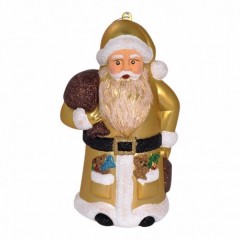 20 cm julemand, guld med dekoration