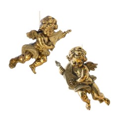 15 cm engle, antik guld, sæt a 2 stk.