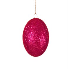 10 cm påskeæg med pink glitter