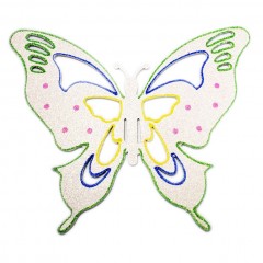 33x40 cm sommerfugle, hvid multi