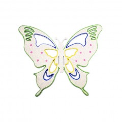 25x30 cm sommerfugle, hvid multi