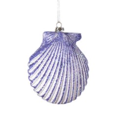 10 cm musling, hvid og havblå glitter