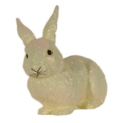 Påskehare, liggende, æggeskal glitter, medium