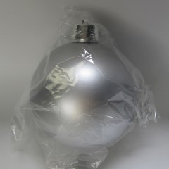 20 cm julekugle, mat sølv