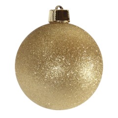20 cm julekugle, glitter guld