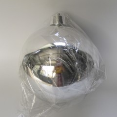 25 cm julekugle, blank sølv