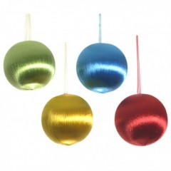 8 cm retro-kugler, satintråd, 4 stk i boks